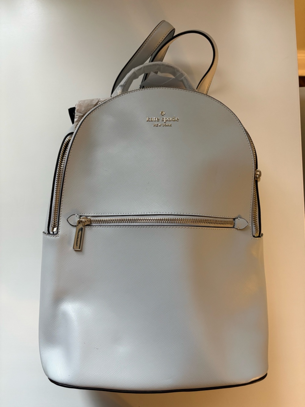 Kate Spade Perry Leather Large Backpack in Stone Path